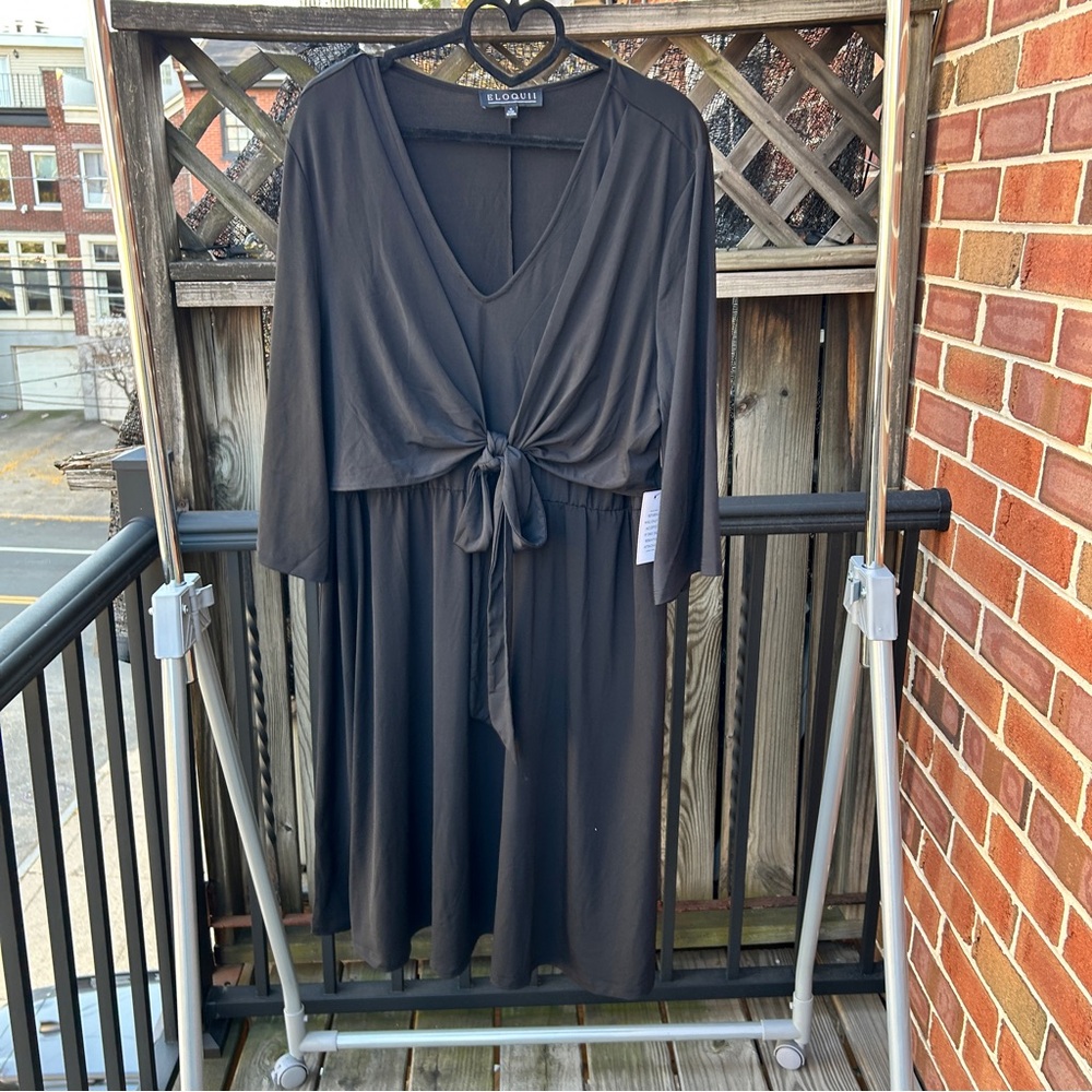 Eloquii Layered Tie-Front Plus Dress 18 NWOT